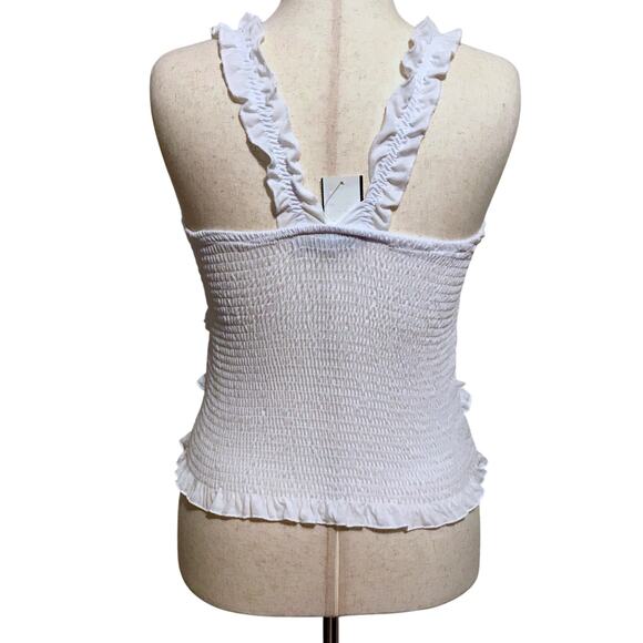 Crave Fame NWT White Smocked Sleeveless Top Juniors L - Picture 6 of 11